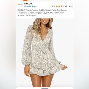 White polka dot romper